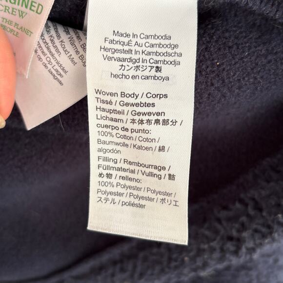 J.Crew Quilted Sherpa Fleece Zip Pullover XXS Floral Navy Blue BM370 J.Crew - Picture 5 of 6